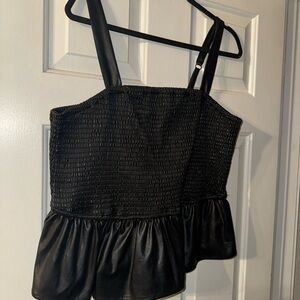 Torrid Black Smocked Peplum Camisole